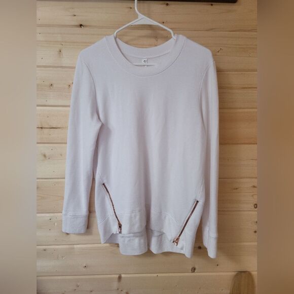Glyder Adore Long Sleeve in White (with‎ Rose Gold Zipper), Size Medium - Picture 1 of 5